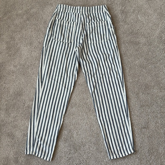 American Eagle Striped Drawstring Straight Legs pants | size 2 | blue & white - Picture 3 of 8